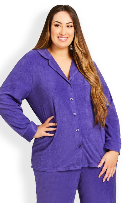 Plus Size Button Up Top - lilac