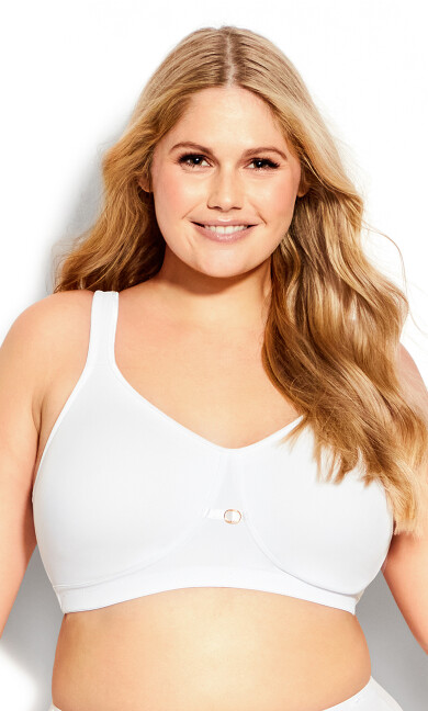 Plus Size Soft Caress Bra - white