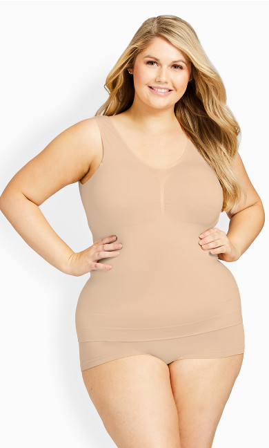 Plus Size Seamless Shaping Cami - beige