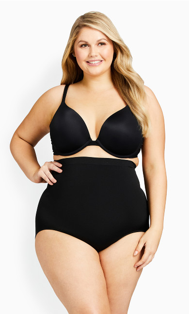 Plus Size Hi Waist Shaper Brief - black