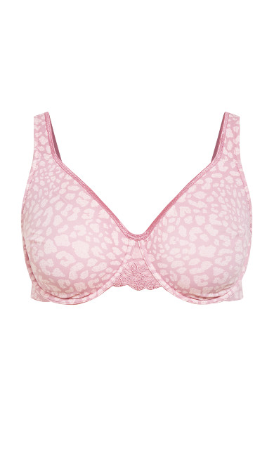 Smooth Caress Print Bra - pink