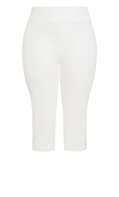 Butter Denim Pull On Crop Jean - white