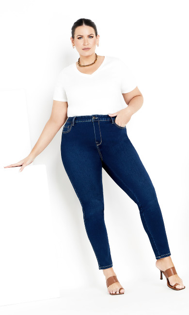 Plus Size Butter Denim Skinny Jean Dark Wash - average