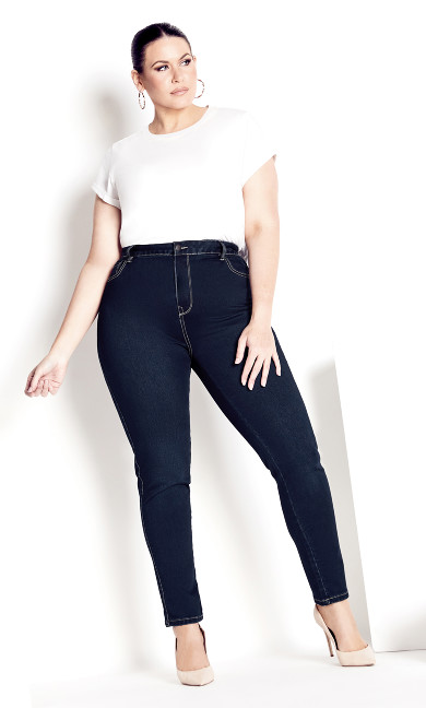 Plus Size Butter Denim Skinny Jean Dark Wash - tall