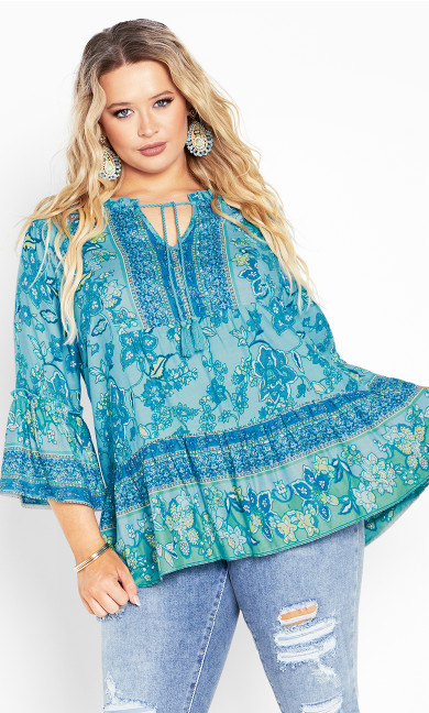 Sea Change Top - aqua