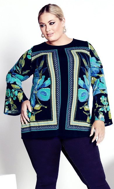 Plus Size Burrow Placement Top - emerald