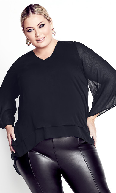 Plus Size Rosie Layer Top - black