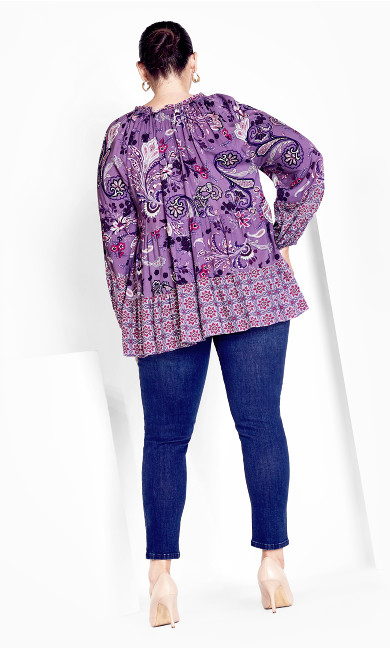 Imari Spliced Top - purple