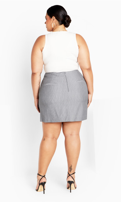 Jazmin Pinstripe Skirt - silver