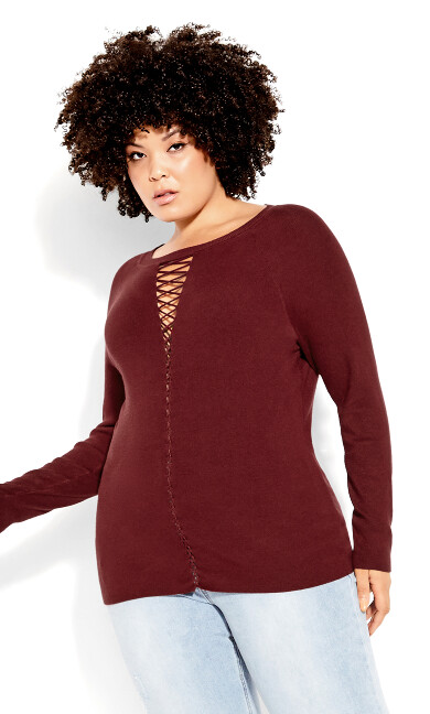 Criss Cross Jumper - beet red