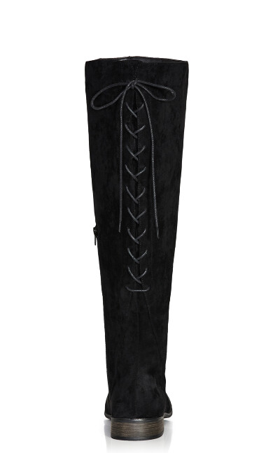 WIDE FIT Perry Flat Knee Boot - black