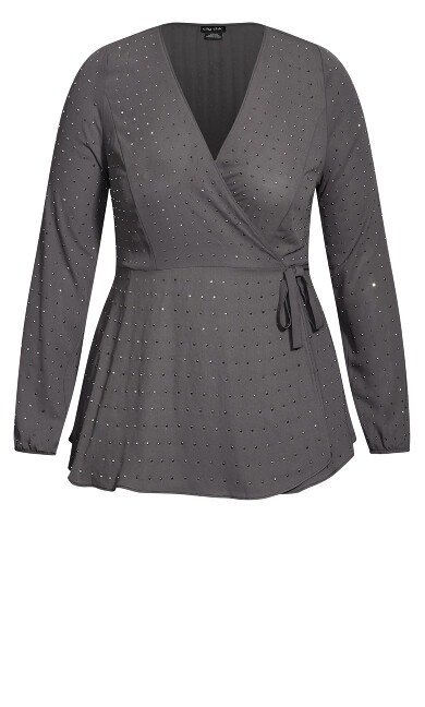 Bling Flirt Top - grey