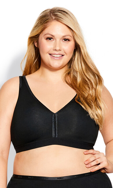 Basic Cotton Bra - black