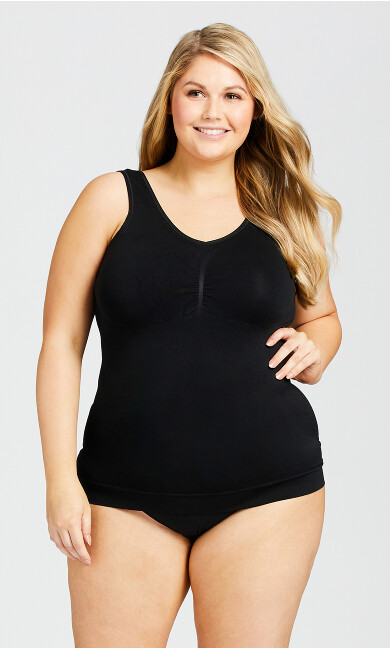 Plus Size Seamless Shaping Cami - black