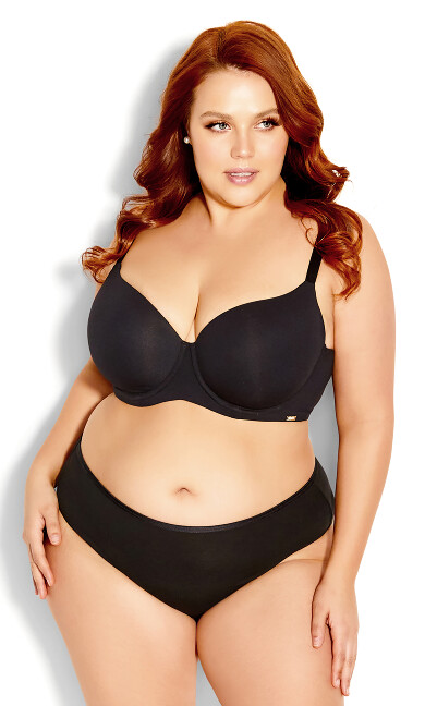 Smooth & Chic Cotton T-Shirt Bra - black