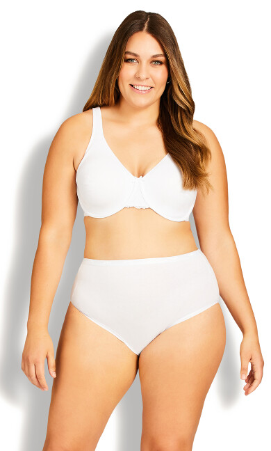 Plus Size Modern Plain Brief 3Pk - white