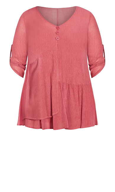 Izzy Layer Plain Tunic - raspberry