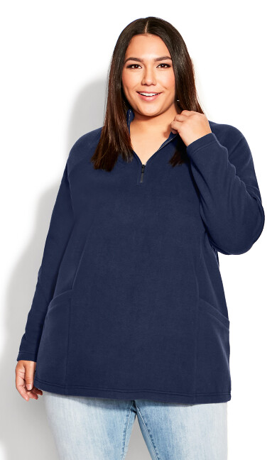 Polar Fleece Pocket Tunic - navy