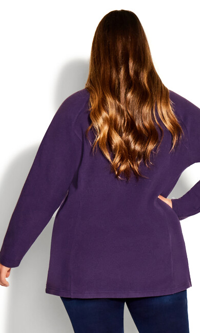 Polar Fleece Pocket Tunic - plum