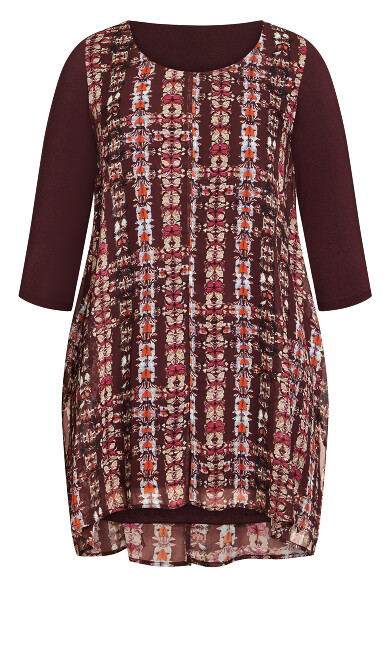 Harbor View Print Tunic - plum