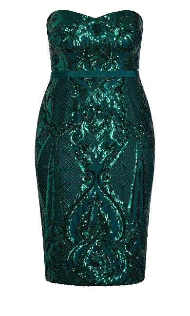 Sequin Sofia Dress - emerald