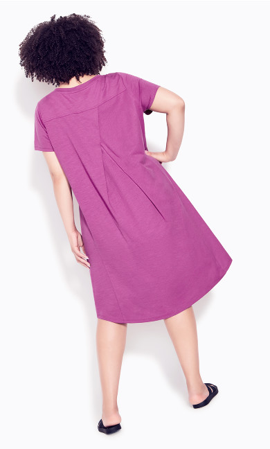 Hello Sunshine Plain Dress - fuchsia