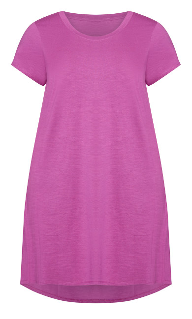 Hello Sunshine Plain Dress - fuchsia