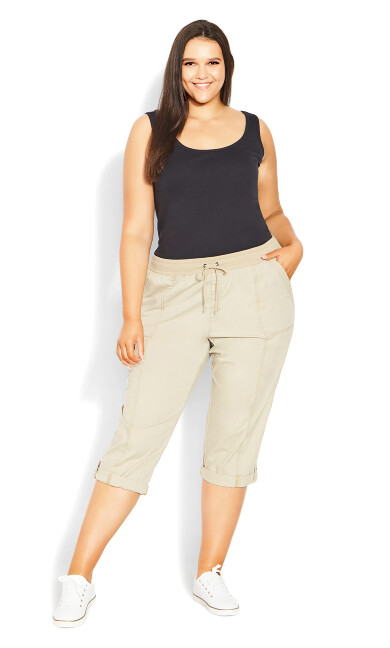 Plus Size Capri Cotton Roll Up