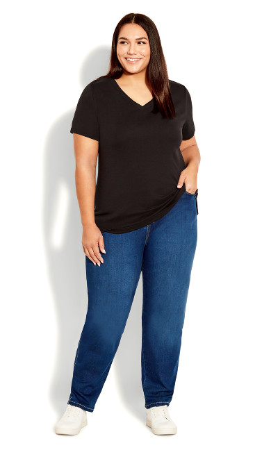 Plus Size Butter Denim Straight Leg Jean Mid Wash - Petite