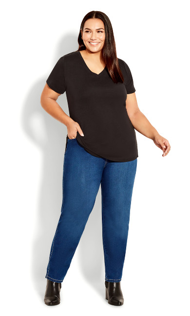 Plus Size Butter Denim Straight Leg Jean Mid Wash - Tall