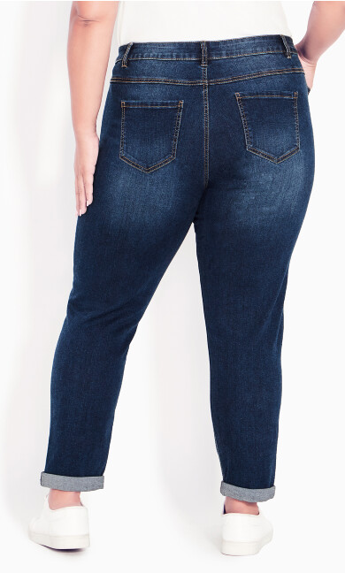 Stretch Girlfriend Jean Mid Wash - petite