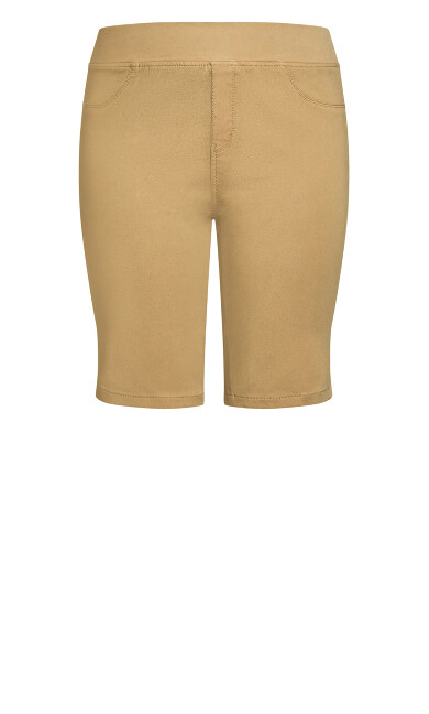 Butter Denim Pull On Short - khaki