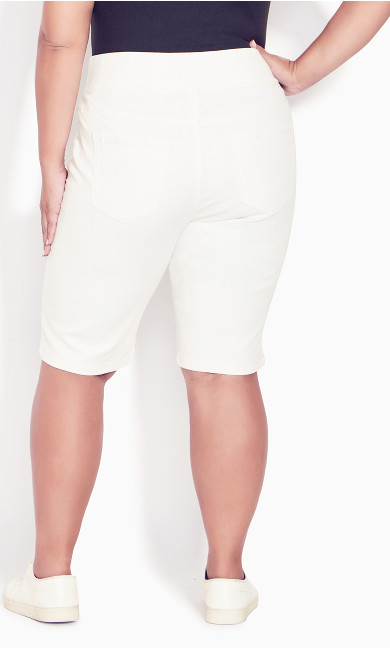 Butter Denim Pull On Short - white