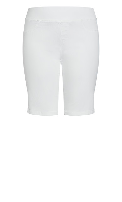 Butter Denim Pull On Short - white