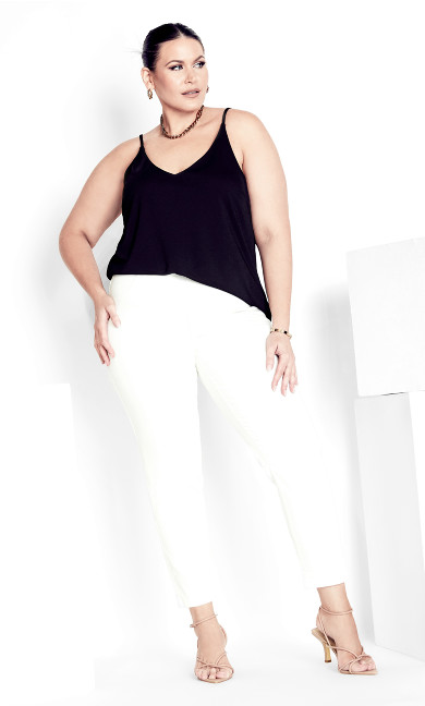 Plus Size Butter Denim Petite Length White Pull On Jean