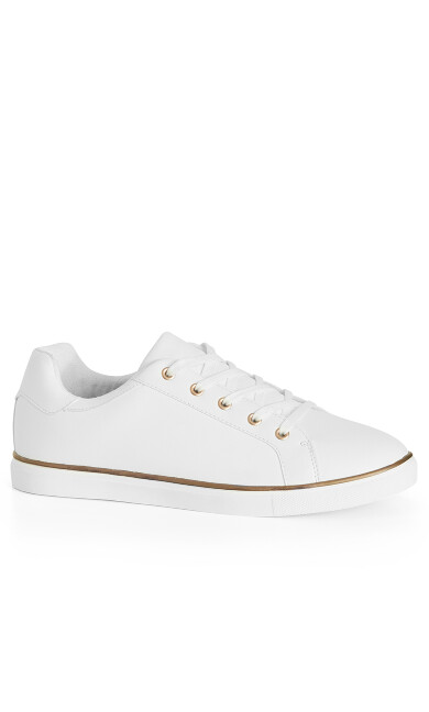 Plus Size Metallic Stripe Sneaker - white