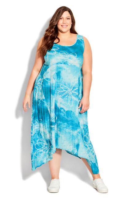 Plus Size Kylee Crush Dress - turquoise