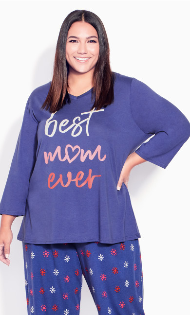 Best Mom Sleep Top - periwinkle