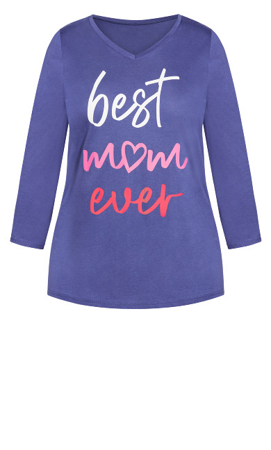 Best Mom Sleep Top - periwinkle