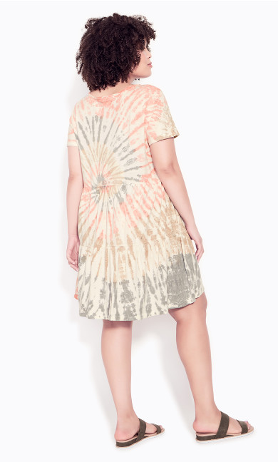 Tiered Tie Dye Dress - blush