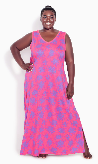 Plus Size Maxi Print Sleeveless