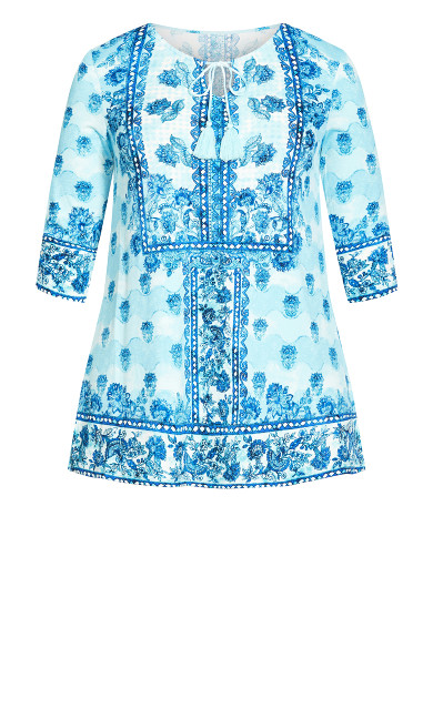 Treasured Placement Tunic - aqua splash