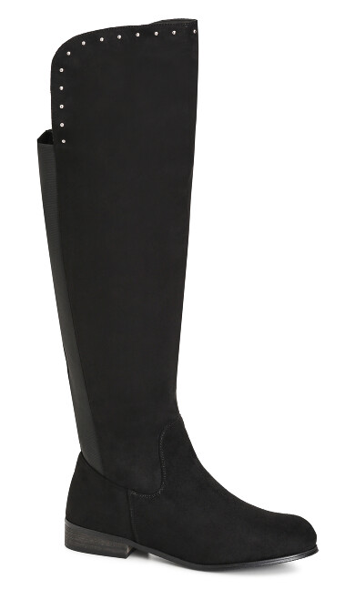 WIDE FIT Cali Knee Boot - black