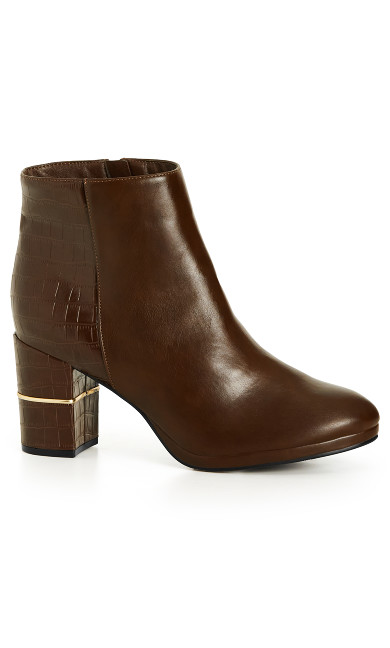 WIDE FIT Rubi Ankle Boot - choc brown