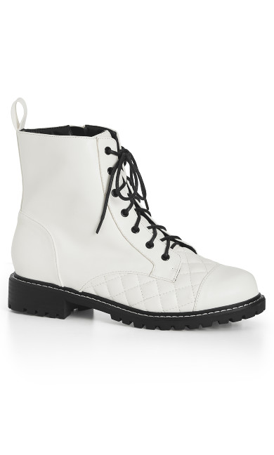 WIDE FIT Lace Up Ankle Boot - white