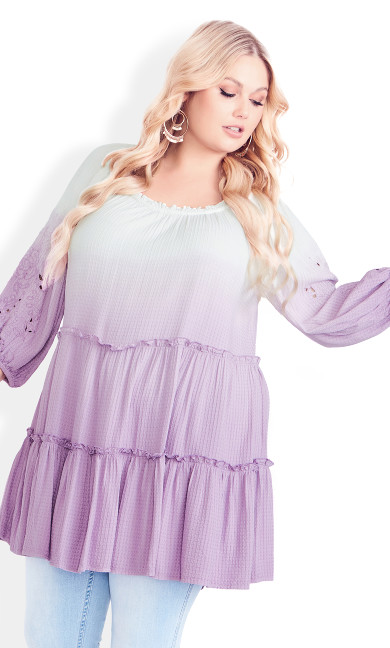 Clover Dip Dye Tunic - lavender