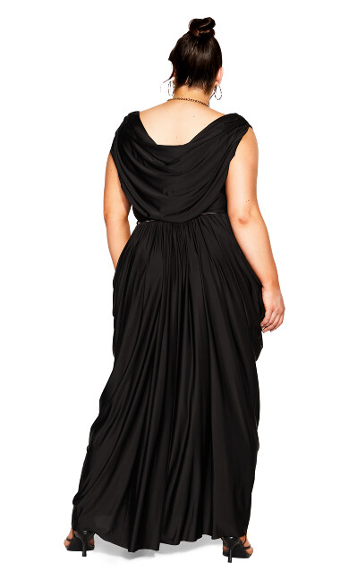 Athena Goddess Maxi Dress - black