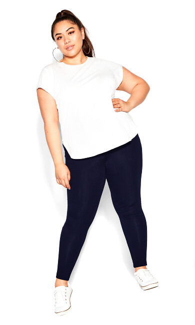 Plus Size Pima Cotton Pants Navy - petite