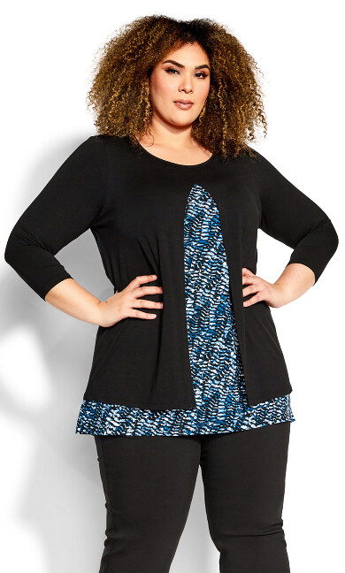 Alex Print Tunic - abstract blue