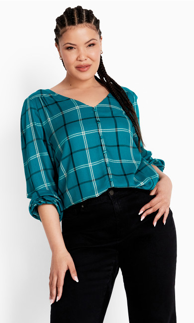 Suki Check Top - jade